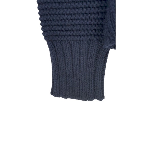 La Vie‎ Rebecca Taylor Navy Blue Peplum Knit Sweater Top Button Detail - Picture 7 of 9